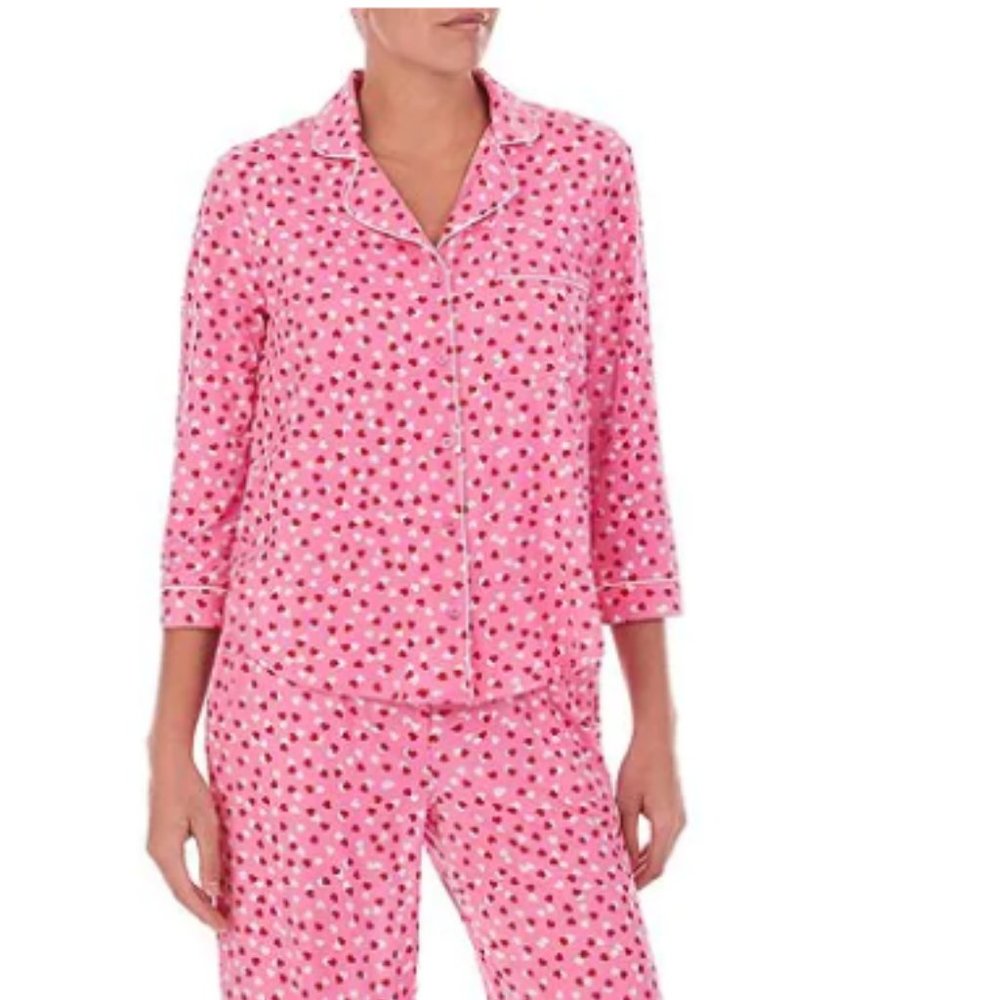 Kate Spade New York printed 3/4-sleeve Hearts on Hearts pajama set
